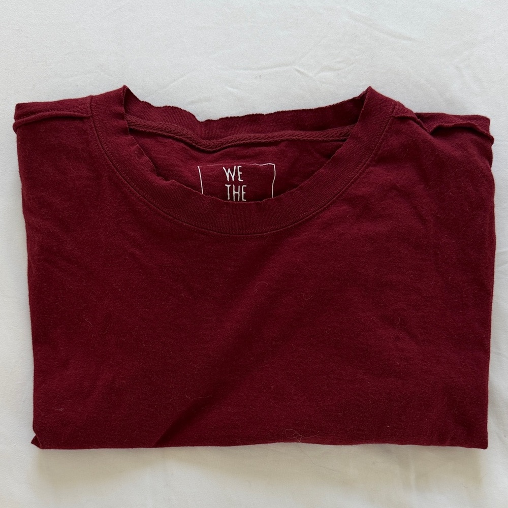 We The Free Cropped Perfect Tee in Wine
